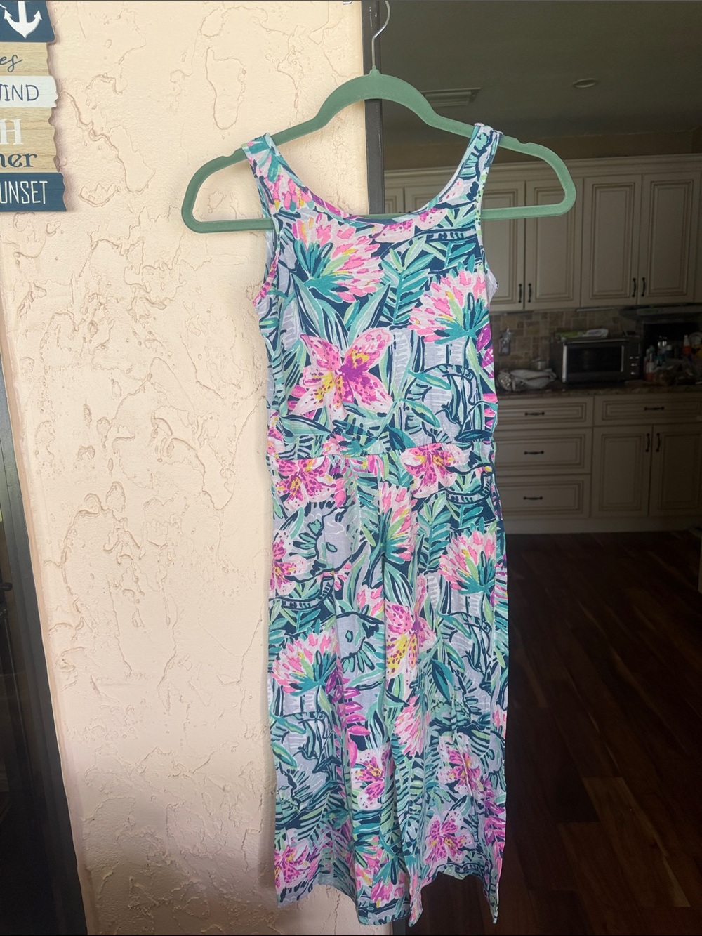 Lilly Pulitzer Tropical Floral Tank One-Piece - Pink, Green, Blue